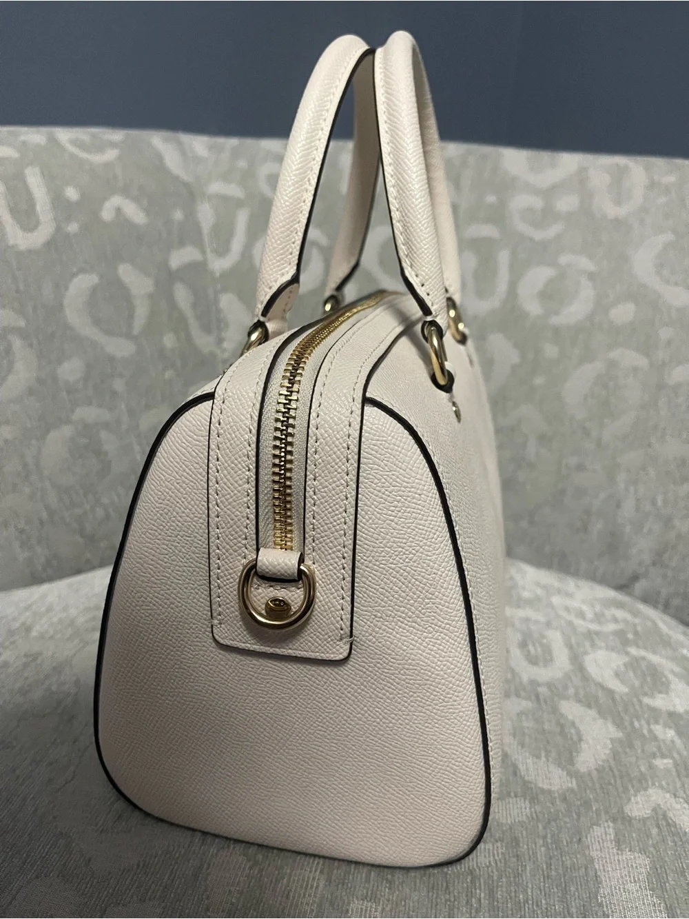 Coach Rowan medium in cream with gold hardware.